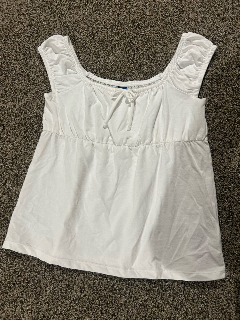 Old Navy White Ruffle-Trim Babydoll Top